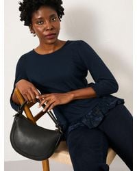 FatFace - Kai Peplum Round Neck Top - Lyst