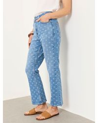 FatFace - Laser Printed Straight Leg Crop Jeans - Lyst