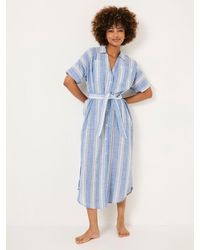 FatFace - Fatface Beachwear 100% Cotton Stripe Maxi Shirt Dress - Lyst
