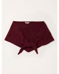 FatFace - Fatface Burgundy Knitted Triangle Scarf - Lyst