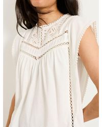 FatFace - Lisa Lace Jersey Tank Top - Lyst
