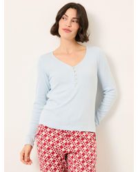 FatFace - Lila Pointelle Henley Top - Lyst