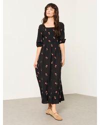 FatFace - Fatface Adele Floral Petite Embroidered Midi Dress - Lyst