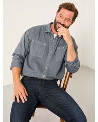 FatFace - Long Sleeve Relaxed Fit Garment Dye Utility Shirt - Lyst