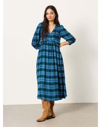 FatFace - Fatface Connie Petite Check Midi Dress - Lyst