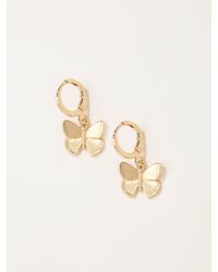FatFace - Fatface Tone Butterfly Drop Earrings - Lyst