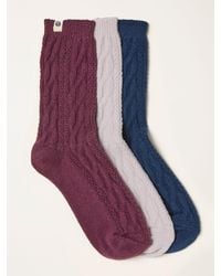 FatFace - Fatface 3 Pairs Of Cosy Cable Socks - Lyst
