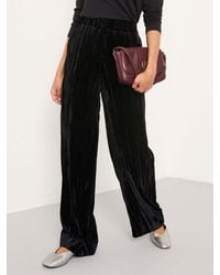 FatFace - Hetty Wide Leg Crinkle Velvet Trousers - Lyst