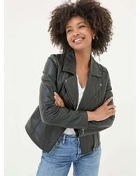 FatFace - Bethany Leather Biker Jacket - Lyst