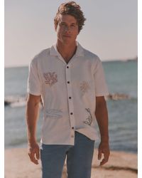 FatFace - Fatface Short Sleeve Relaxed Fit Mcs Sea Embroidery Shirt - Lyst