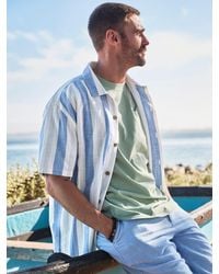 FatFace - Short Sleeve Relaxed Fit Cove Wide Stripe Shirt - Lyst