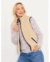FatFace - Luna Reversible Petite Padded Borg Fleece Gilet - Lyst