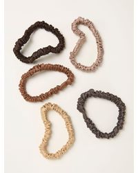 FatFace - Fatface 5 Pack Plain Satin Scrunchies - Lyst