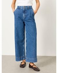 FatFace - Fatface Hove Spot Wide Leg Crop Jeans - Lyst