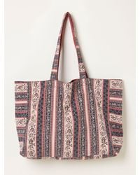 FatFace - Fatface Multi Stripe Floral Reversible Tote Bag - Lyst