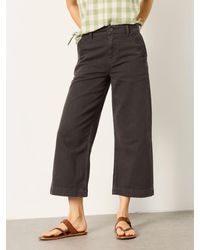FatFace - Fatface Hove Embroidered Wide Leg Crop Trouser - Lyst