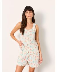 FatFace - Fatface Linen Blend Pyjama Short Set - Lyst