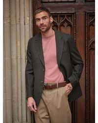 FatFace - Fatface Witley Dark Regular Fit Wool Mix Micro Check Blazer - Lyst