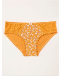 FatFace - Fatface Mustard Floral Classic Knickers - Lyst