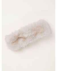 FatFace - Fatface Ivory Faux Fur Headband - Lyst