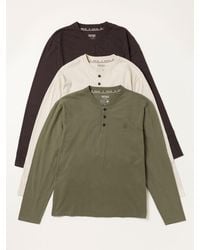 FatFace - Fatface 3 Pack Khaki/Natural/ Long Sleeve Henley T-Shirt - Lyst