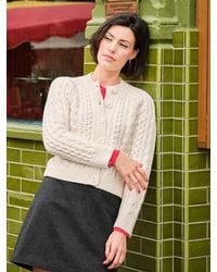 FatFace - Faye Cable Crew Neck Knitted Cardigan - Lyst