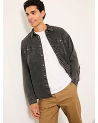 FatFace - Fatface Long Sleeve Relaxed Fit Garment Dye Utility Shirt - Lyst