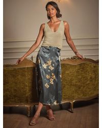 FatFace - Lily Printed Satin Bias Skirt - Lyst