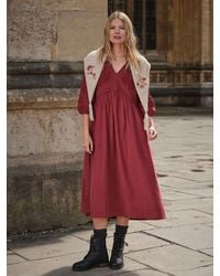 FatFace - Fatface Connie Embroidered Cord Midi Dress - Lyst
