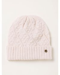 FatFace - Fatface Ivory Pointelle Beanie - Lyst