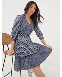 FatFace - Fatface Amba Patchwork Geo Jersey Dress - Lyst