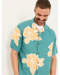 FatFace - Fatface Short Sleeve Relaxed Fit Large Hawaiian Floral Shirt - Lyst