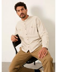 FatFace - Long Sleeve Grandad Utility Shirt - Lyst