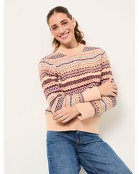 FatFace - Genevieve Fairisle Crew Neck Jumper - Lyst