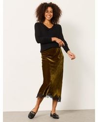 FatFace - Esme Velvet Midi Skirt - Lyst