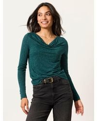 FatFace - Lola Sparkle Cowl Neck Long Sleeve Top - Lyst