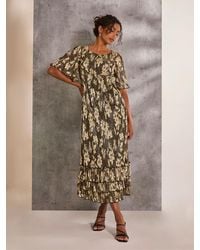 FatFace - Fatface Lucia Foil Plisse Maxi Dress - Lyst