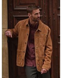 FatFace - 100% Suede Worker Jacket - Lyst