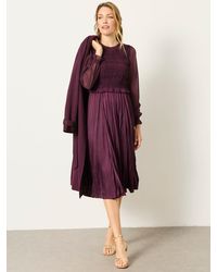 FatFace - Eva Petite Pleated Midi Dress - Lyst