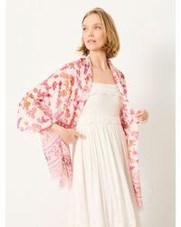 FatFace - Floral Border Lightweight Scarf - Lyst