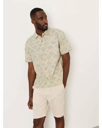 FatFace - Short Sleeve Relaxed Fit Deco Palm Print Shirt - Lyst