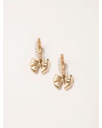 FatFace - Fatface V & A Fatface Tone Bow Earrings - Lyst
