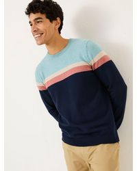 FatFace - Rye Chest Stripe Knitted Crew Neck Jumper - Lyst