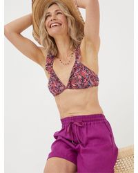 FatFace - Fia Frill Bright Paisley Bikini Top - Lyst