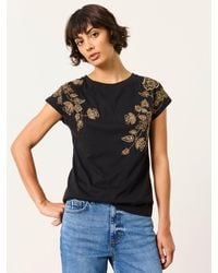 FatFace - Ivy Embroidered Sparkle T Shirt - Lyst