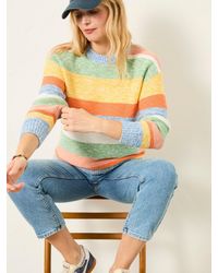 FatFace - Knitted Surf Stripe Crew Jumper - Lyst