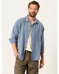 FatFace - Fatface Long Sleeve Relaxed Fit Herringbone Stripe Brushed Shirt - Lyst