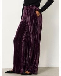 FatFace - Hetty Wide Leg Crinkle Velvet Trousers - Lyst
