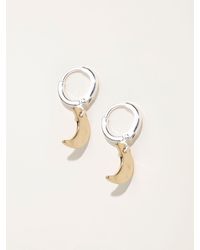 FatFace - Fatface Multi Hammered Moon Earrings - Lyst