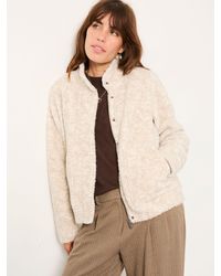 FatFace - Fleece Bomber Zip Through Jacket - Lyst